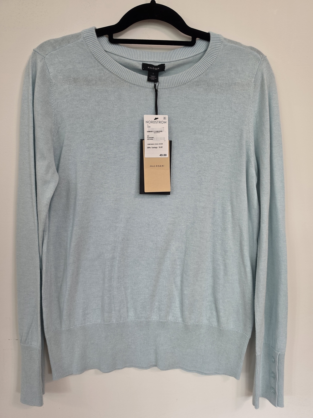 Halogen Soft Crewneck Sweater in Light Blue